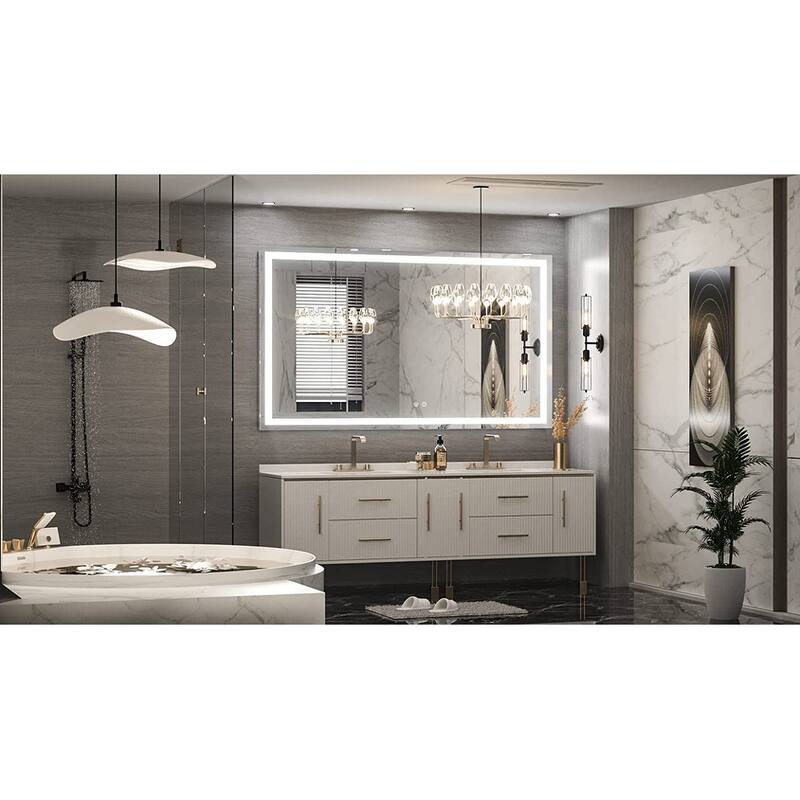 TETOTE LED Bathroom Vanity Wall Mirror, Dimmable and Anti-Fog