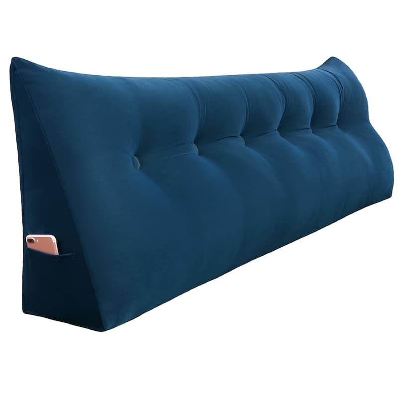 WOWMAX Bed Rest Wedge Bolster Headboard Back Support Pillow Velvet