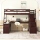 preview thumbnail 2 of 5, Espresso Twin Size Loft Bed with Desk and Cabinet, Storage Staircase, 7 Drawers and 2 Shelves