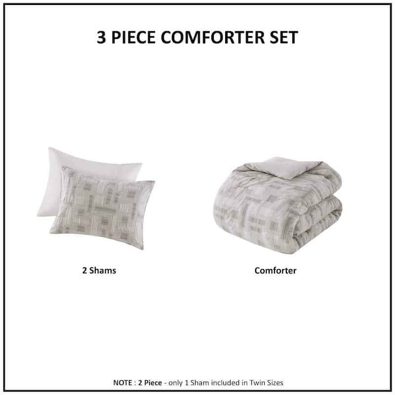 INK+IVY Cairo 3 Piece Cotton Jacquard Comforter Set
