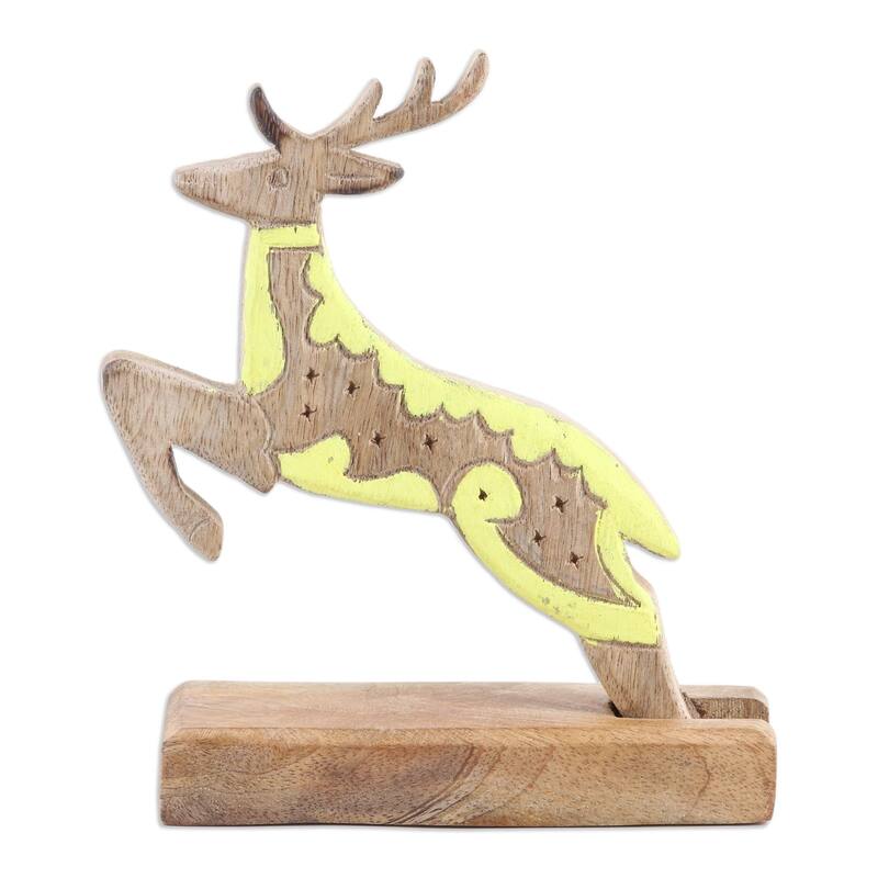 Novica Handmade Reindeer Dream Wood Sculpture