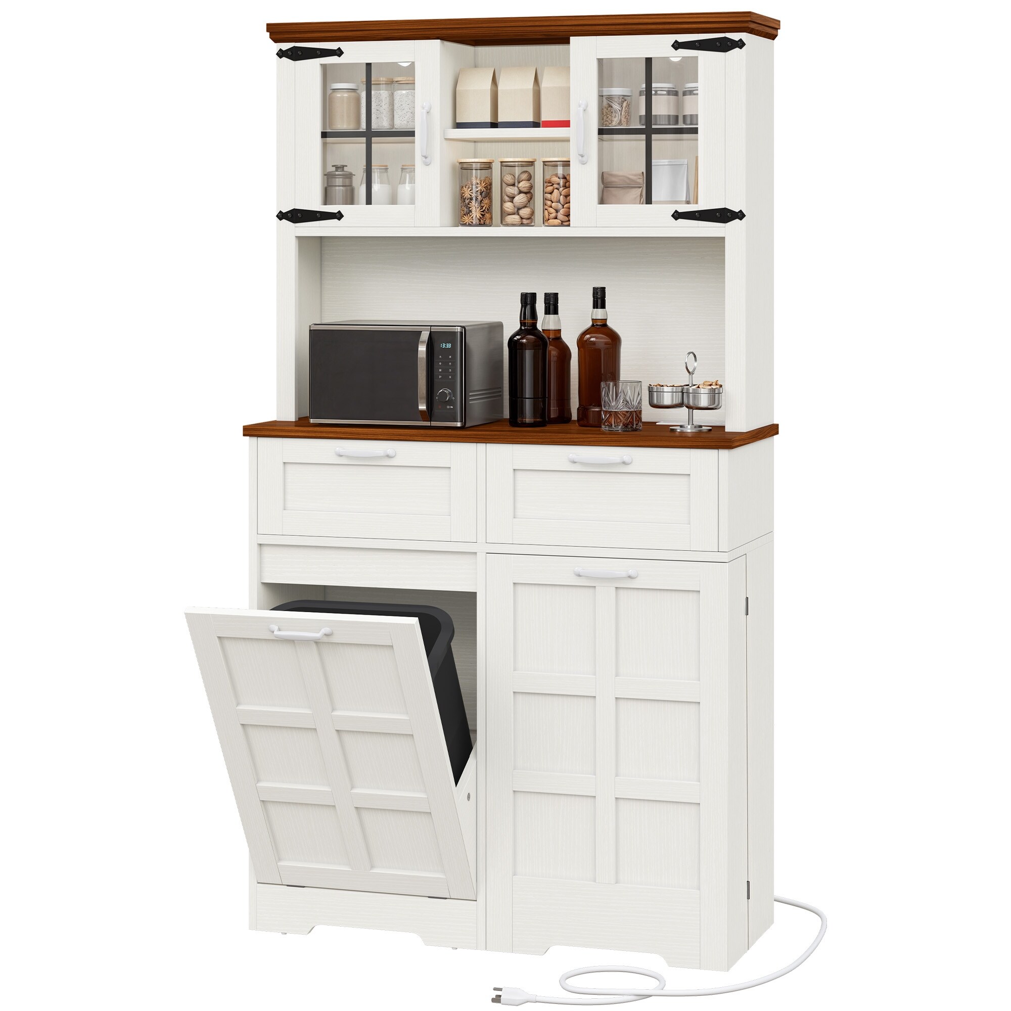 Rustic Farmhouse Pantry Cabinet for Kitchen Storage-image