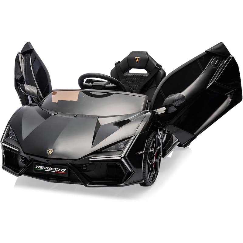 12V Kids Ride On Car, Licensed Lamborghini Revuelto Electric Car for Kids - Black