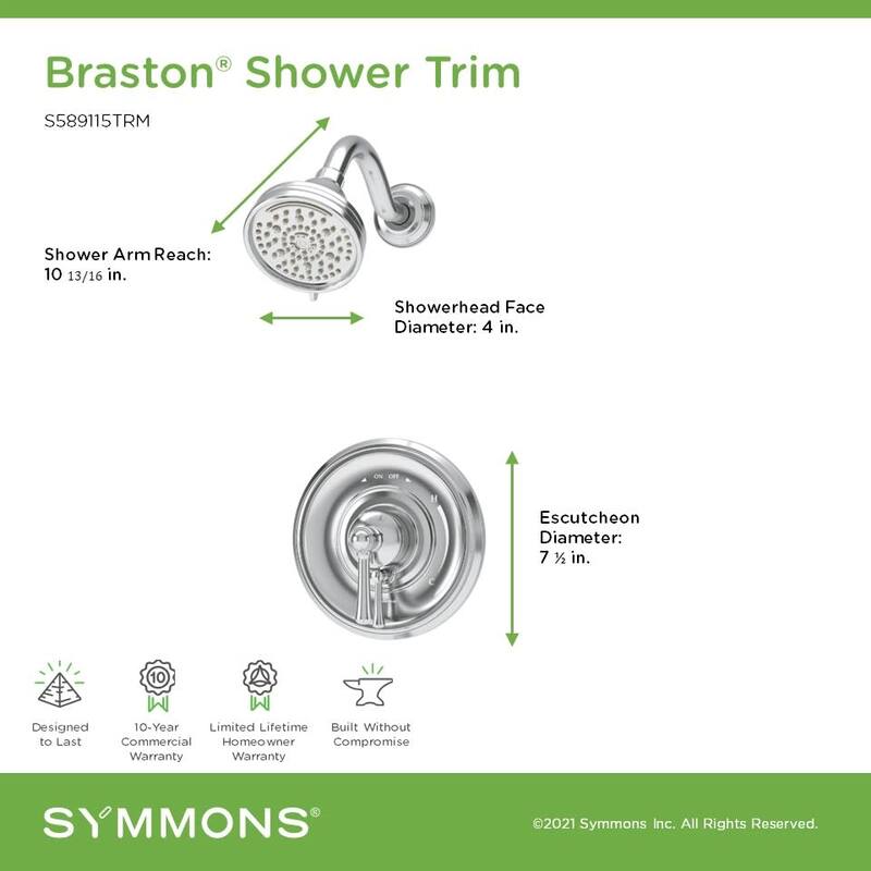 Symmons S589115TRM Braston Shower Only Trim Package with 1.5 GPM Multi