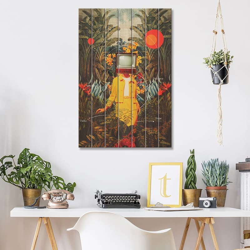 She Came From The Wilderness Print On Wood by Frank Moth - Multi-Color