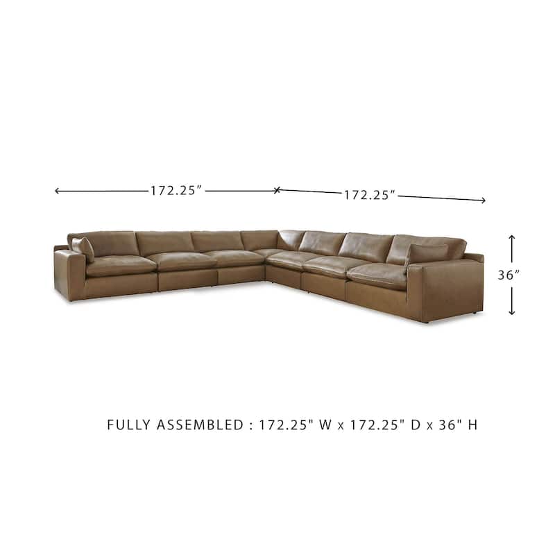Signature Design by Ashley Emilia Medium Brown 7-Piece Sectional - 170"W x 170"D x 36"H