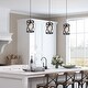 preview thumbnail 1 of 10, Modern Farmhouse 1-Light Cylinder Cage Kitchen Island Pendant Light - D6" x H 14" - 72"