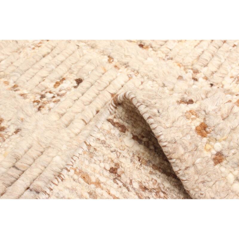 ECARPETGALLERY Hand-knotted Tangier Beige Wool Rug - 5'3 x 7'10