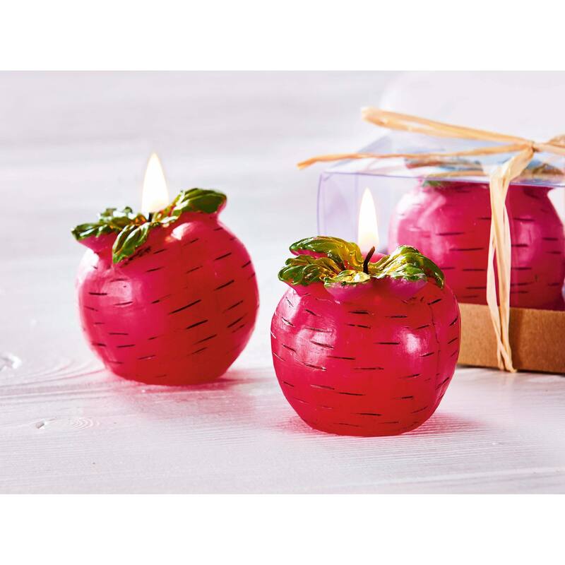 Radish Candle - Sculpted Novelty Candle, Red Paraffin Wax, 2.5hrs Burn Time, Perfect for Spring & Summer Decor
