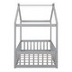 preview thumbnail 17 of 30, Twin Size Wood Bed House Bed Frame with Fence