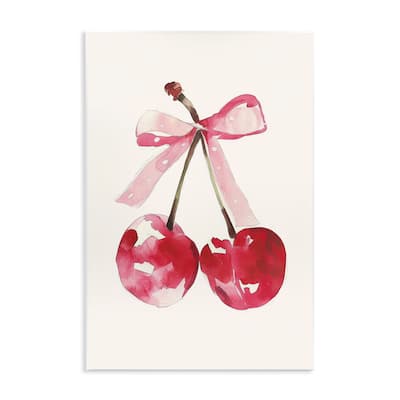 Stupell Mod Cherries Tied in Bow Wall Plaque Art Design By LSR Creative Studio