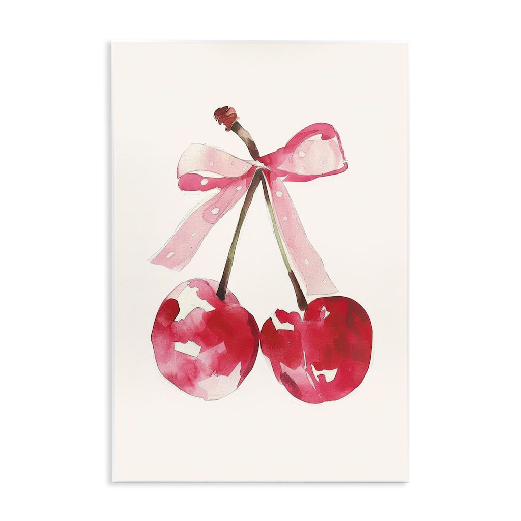 Stupell Mod Cherries Tied in Bow Wall Plaque Art Design By LSR Creative Studio