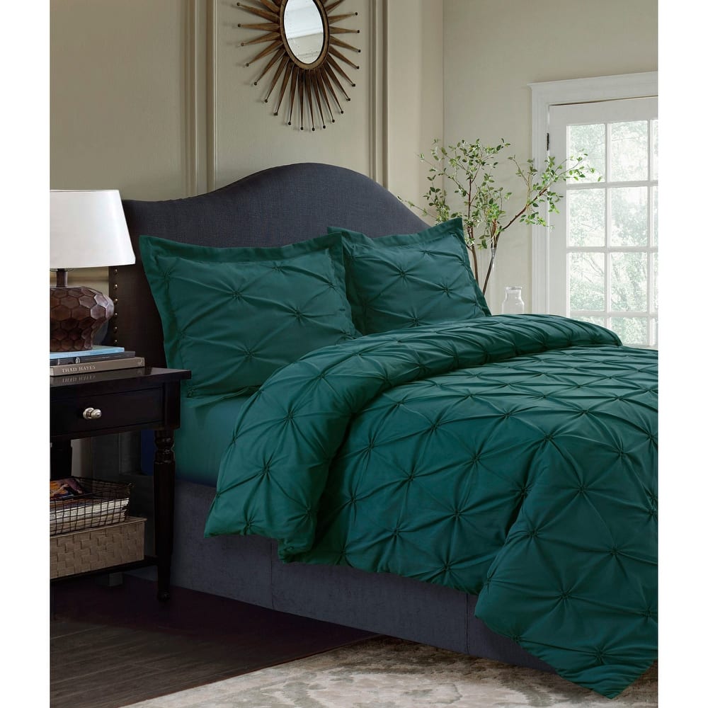 Sydney Oversized 3-piece Pintuck Duvet Cover Set