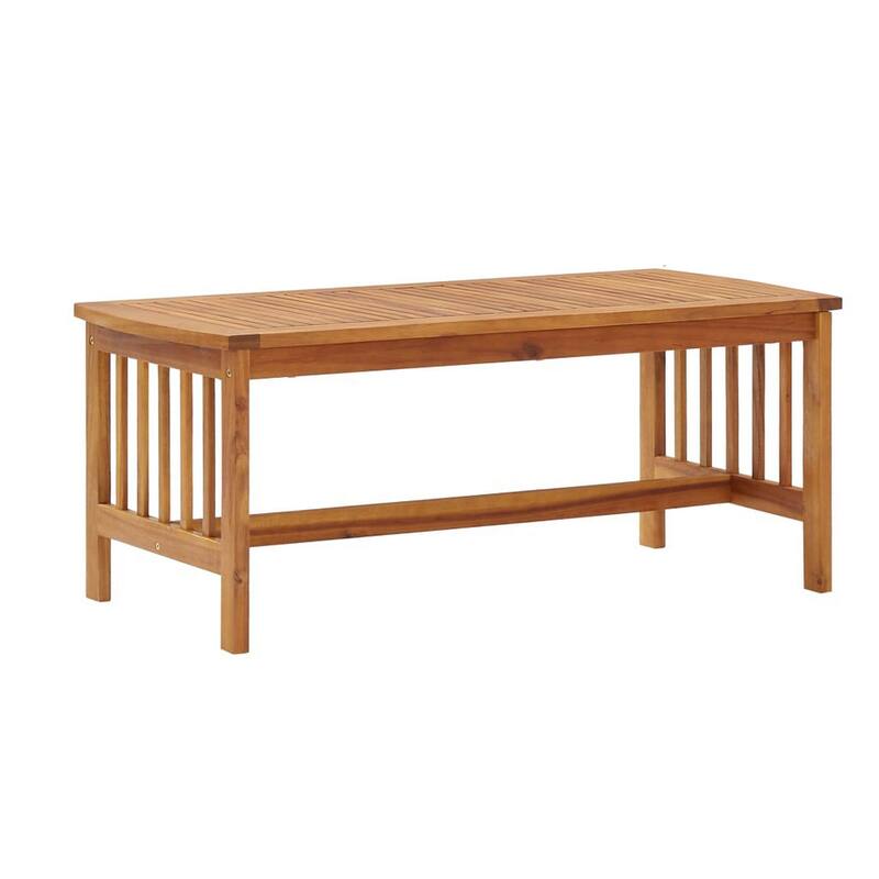 5pc Outdoor Lounge Set, Coffee Table, Chairs, Sofa, Brown Acacia Wood