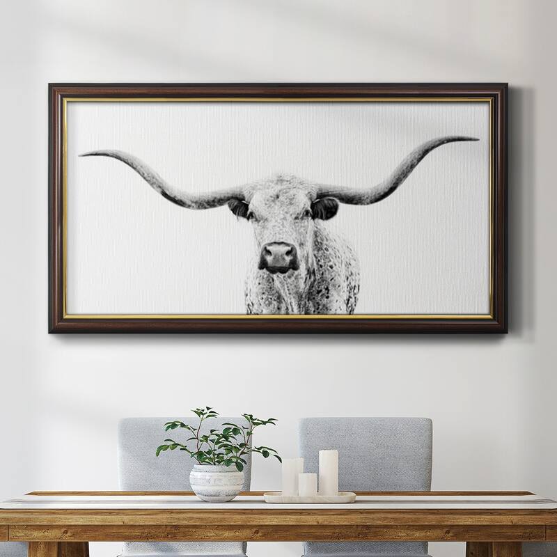 Longhorn Gaze Premium Framed Canvas- Ready to Hang