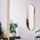 preview thumbnail 1 of 5, Allan Andrews Partial Stainless Steel Framed Capsule Wall Mirror - 18"W x 40"H Rose Gold