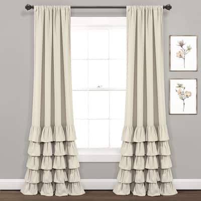 Lush Decor Allison Ruffle Window Curtain Panel Pair