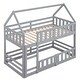 preview thumbnail 27 of 34, Twin over Twin House-Shaped Design Bunk Bed with Fence and Door, Fence-shaped Guardrail, Playful Space, Easy Assembly, White