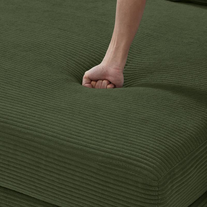 L Shape Sofa with Convertible Chaise Lounge, Arm Storage and Pillows