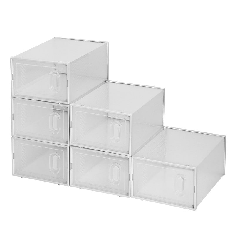 X XBEN 36 Pack Thickened Clear Plastic Stackable Shoe Boxes