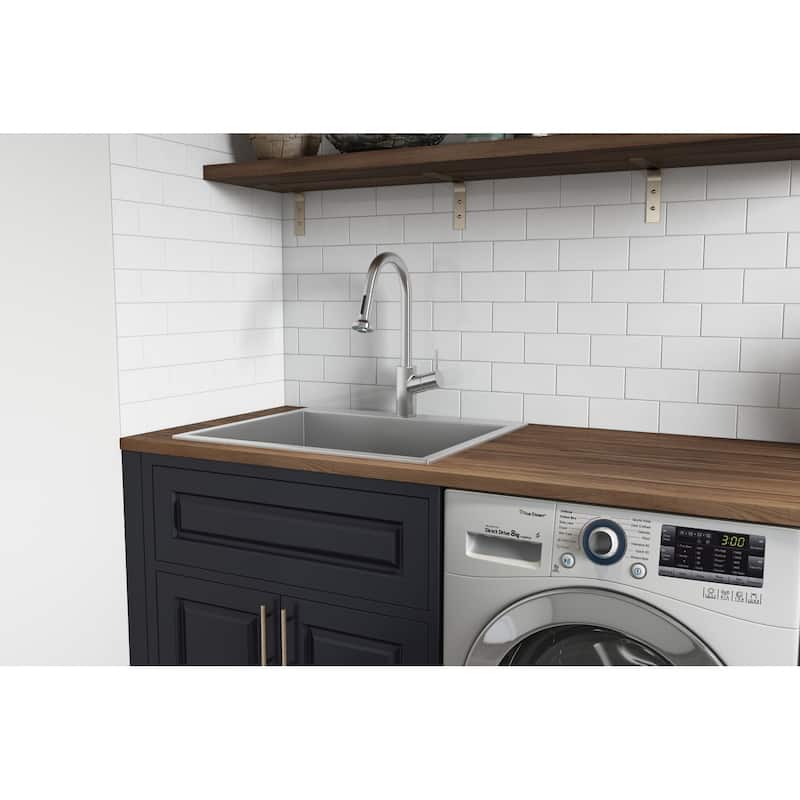 Ruvati Topmount Laundry Utility Sink 25" x 22" x 12" Deep 16 Gauge Stainless Steel - RVU6010 - 25" X 22"