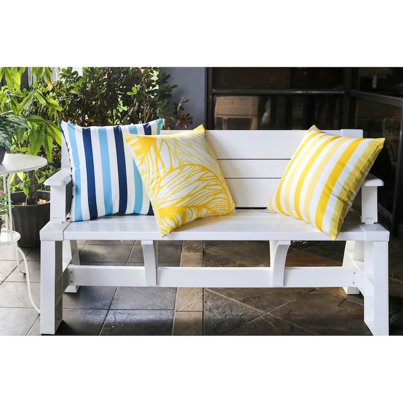 Leaf Vein Throw Pillow Outdoor Indoor Weather Resistant 20x20 Inches