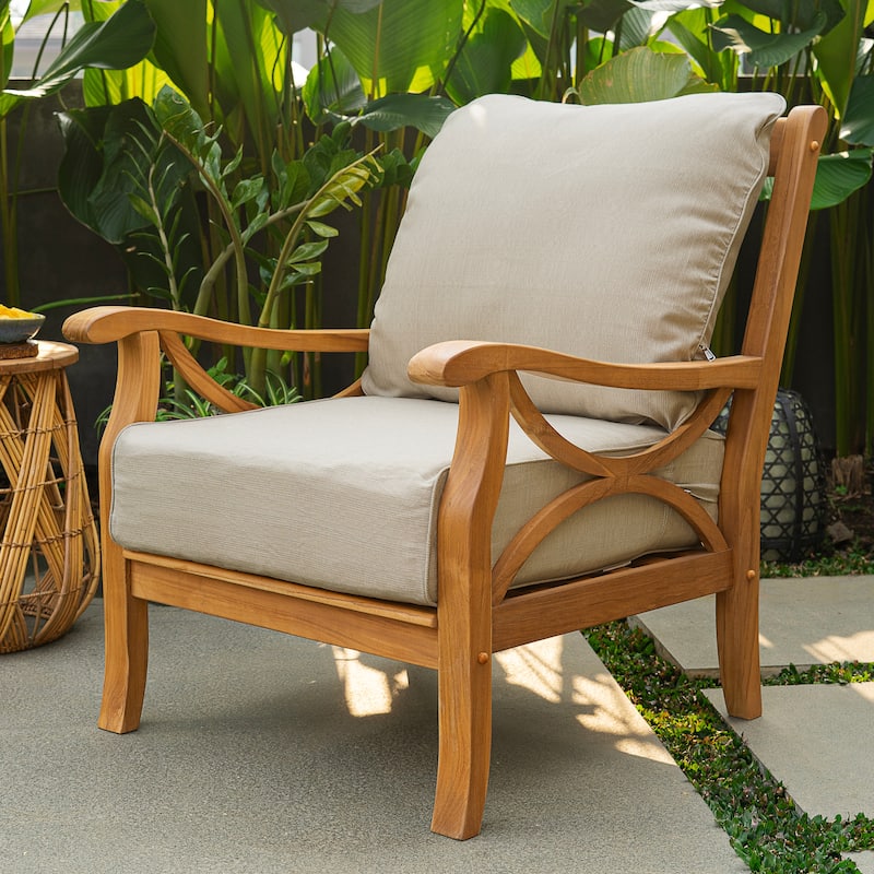 Cambridge Casual Lowell 5-piece Teak Wood Patio Conversation Set with cushion