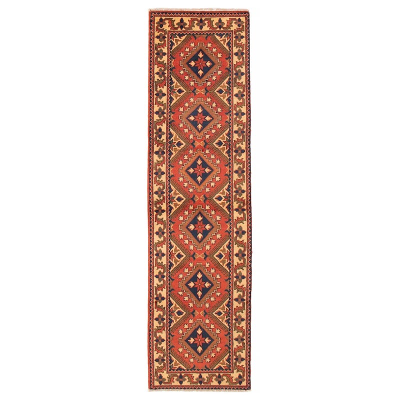ECARPETGALLERY Hand-knotted Kargahi Copper Wool Rug - 2'8 x 9'7 - Dark Copper - 2'8 x 9'7