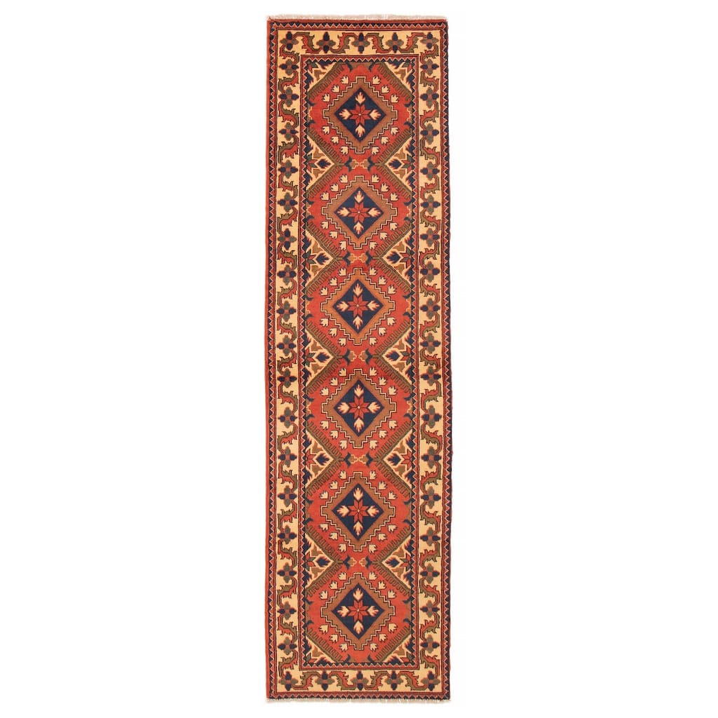ECARPETGALLERY Hand-knotted Kargahi Copper Wool Rug - 2'8 x 9'7