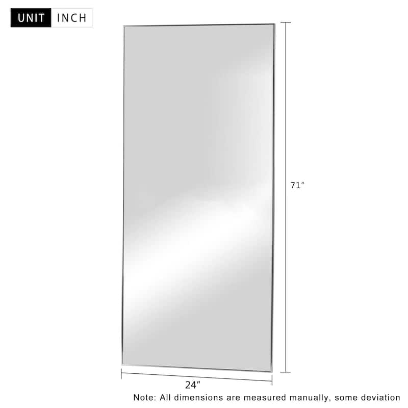 Modern Aluminum Alloy Thin Framed Full Length Floor Mirror