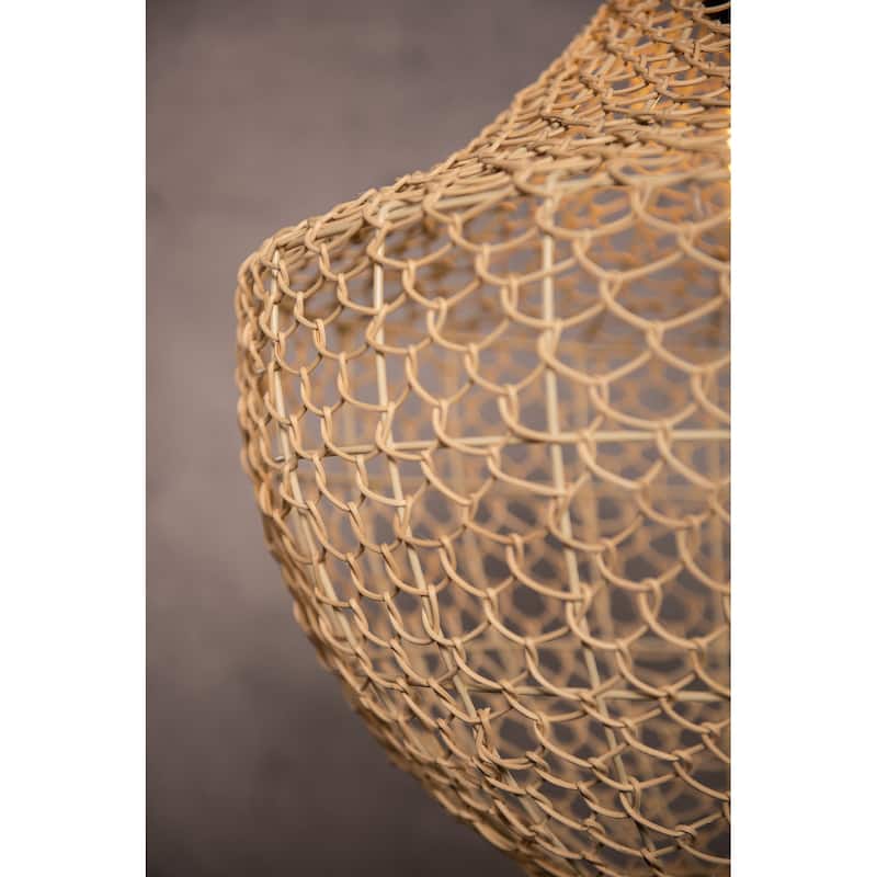 Woven Basket Pendant Light Natural Rattan Hanging Bamboo Light - 16" Wide