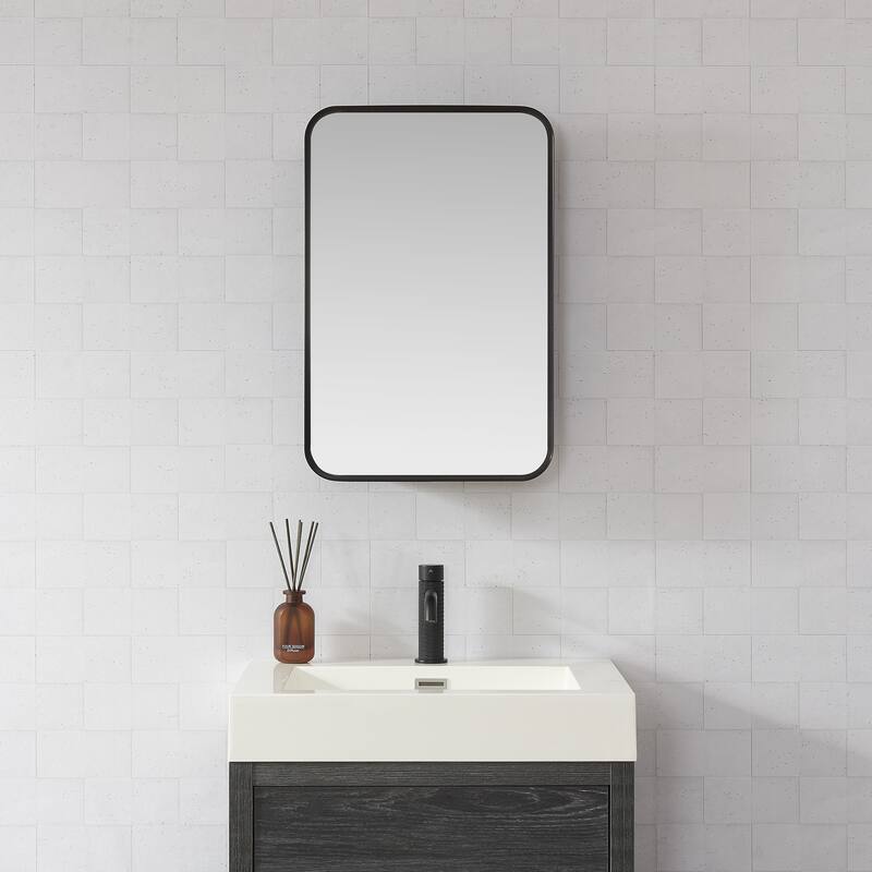 Talayuela Rectangular Aluminum Framed Medicine Cabinet with Mirror