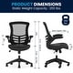 preview thumbnail 35 of 44, Mid-Back Mesh Swivel Ergonomic Task Office Chair with Flip-Up Arms