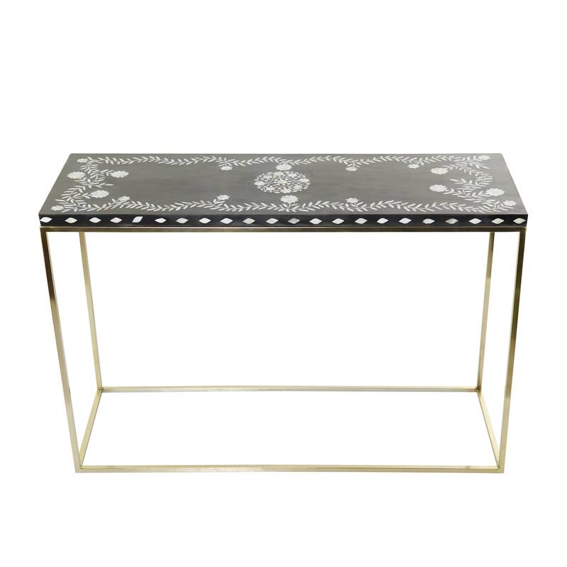 Wood Console Table - Gold - Roche River Decor - Gold