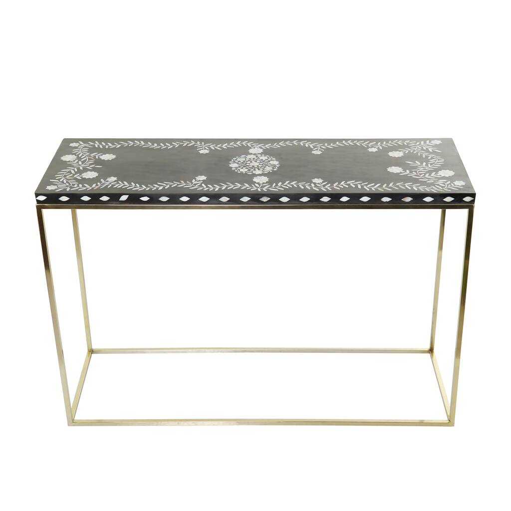 Wood Console Table - Gold - Roche River Decor