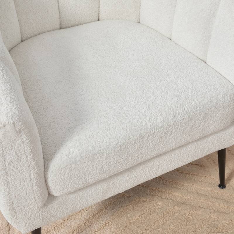 29.9" W Mid-Century Chenille Armchair with Metal Legs