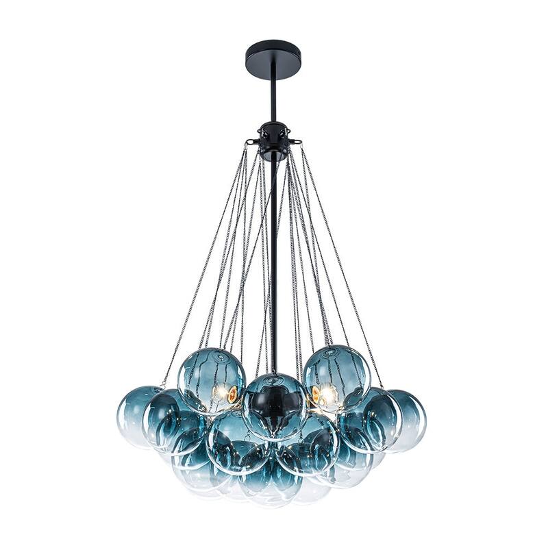 Modern Glam Cluster Gradual Colored Glass Bubble Chandelier