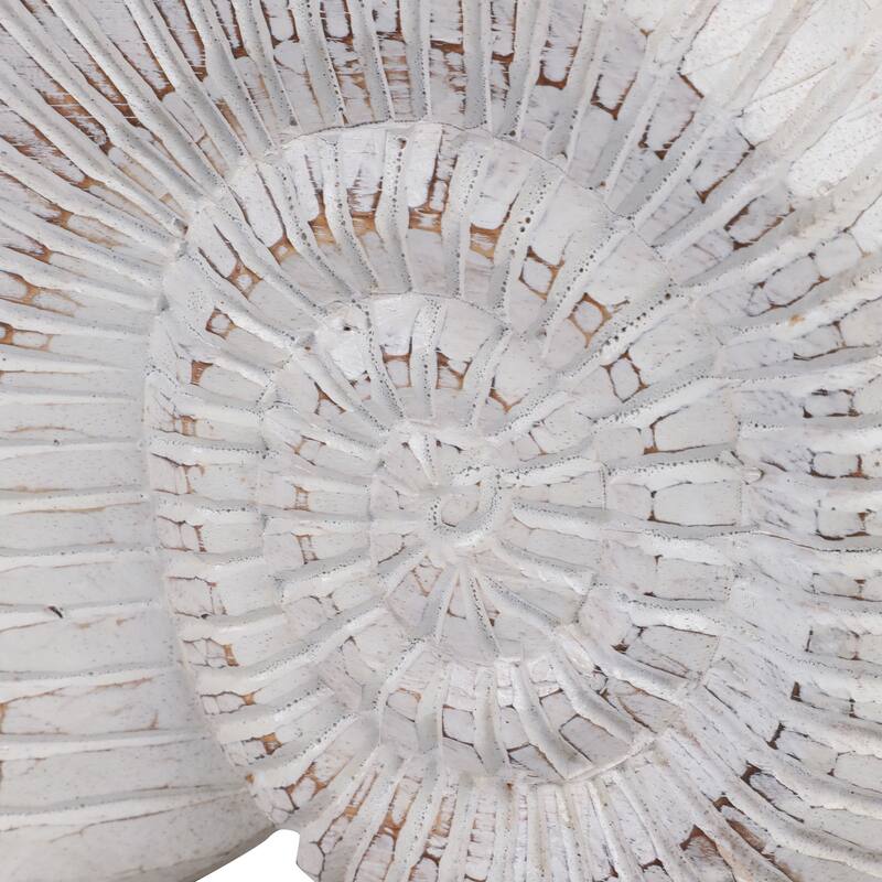 Handcrafted Wooden Nautical Shell Figurine Coastal-Inspired Details