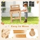 preview thumbnail 4 of 5, Kids Pretend Kitchen Barbecue Grill Playset with Wheels - 21" x 14" x 25"