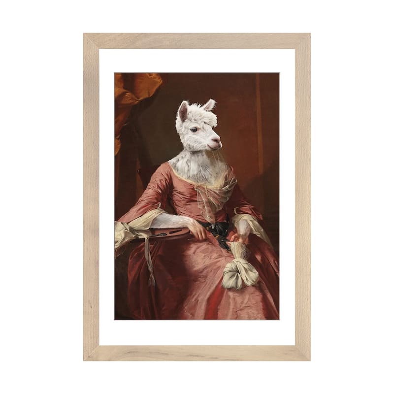 iCanvas "Lady AIpaca" by Jonas Loose - Natural - 24x16x1
