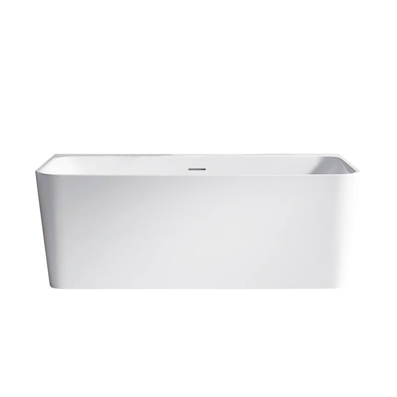 Miseno 253059-BAT Dashiel 59" Free Standing Acrylic Soaking Tub with - White