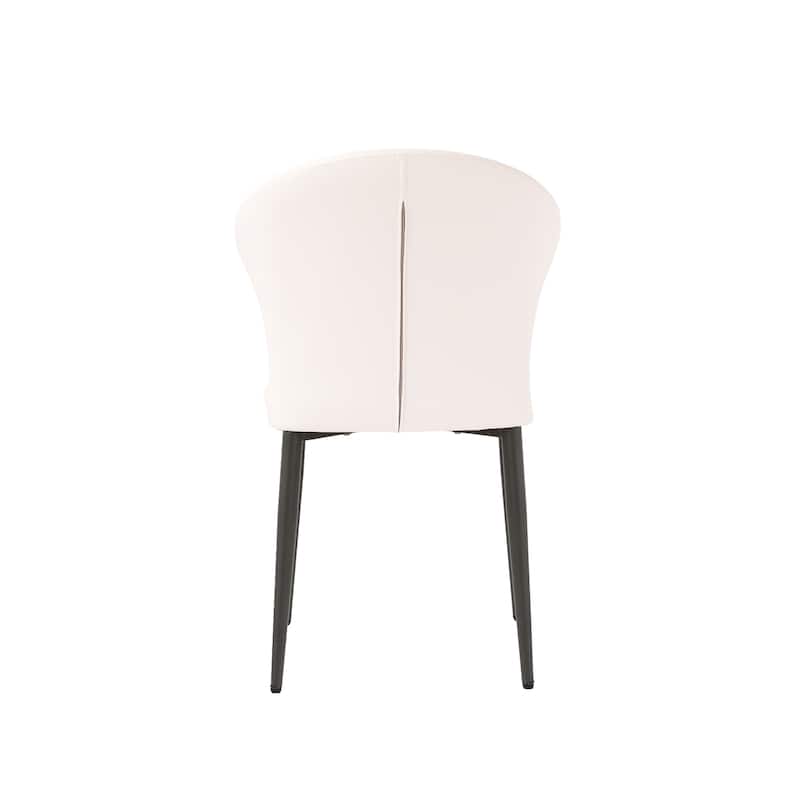 Set of 2 Modern PU Leather Upholstered Dining Chairs Kitchen Chairs with Solid Wood Legs- 20.08"W