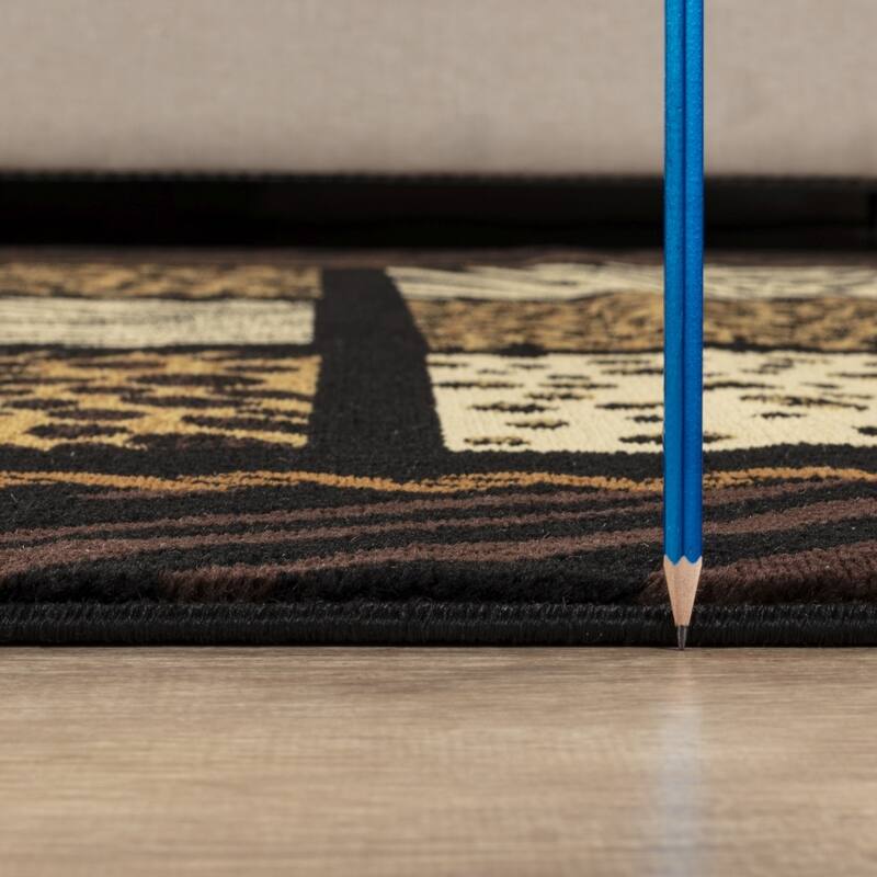 Multi 7 ft. 10 in. x 10 ft. 3 in. Animal Print Luxury Area Rug, 0.43 Pile Height – Sophisticated Warmth for Any Room - 6' x 7'