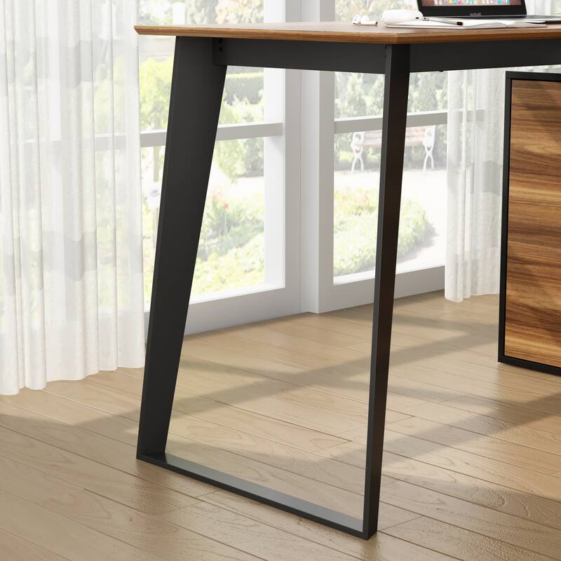 54.3" Home Office Computer Desk Corner Desk With Drawers and Cabinet