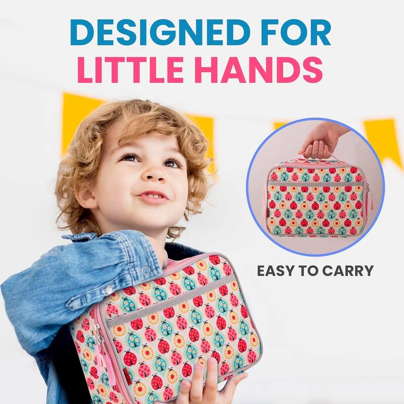 Zulay Kitchen Kids Insulated Lunch Bag with Spacious Compartment and Built-In Handle