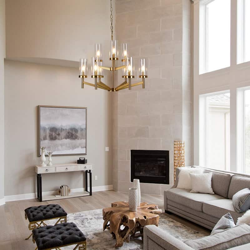 9 - Light Dimmable Tiered Chandelier - N/A