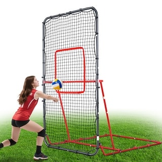 7x4ft Volleyball Rebounder Net - 90° Foldable Angle for backyard, Trainer for Volleying/Bumping/Spiking Practice