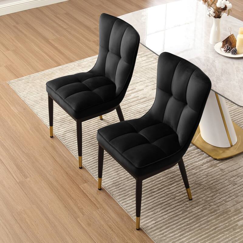 Modern Velvet Upholstered Dining Chairs, Set of 2/4 - 35.8"H x 18.9"W x 23.2"D
