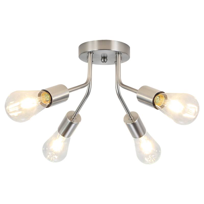 Modern 4-Light Semi Flush Mount Ceiling Light for Dining Room Bedroom Hallway Entryway