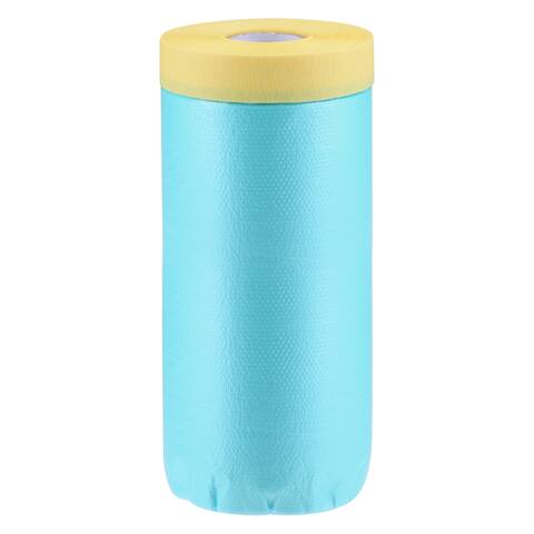 Pre-Taped Masking Film, 59 in x 65 Ft, with Low-Tack Painters Tape (Green) - Blue - 59 in x 65 Ft